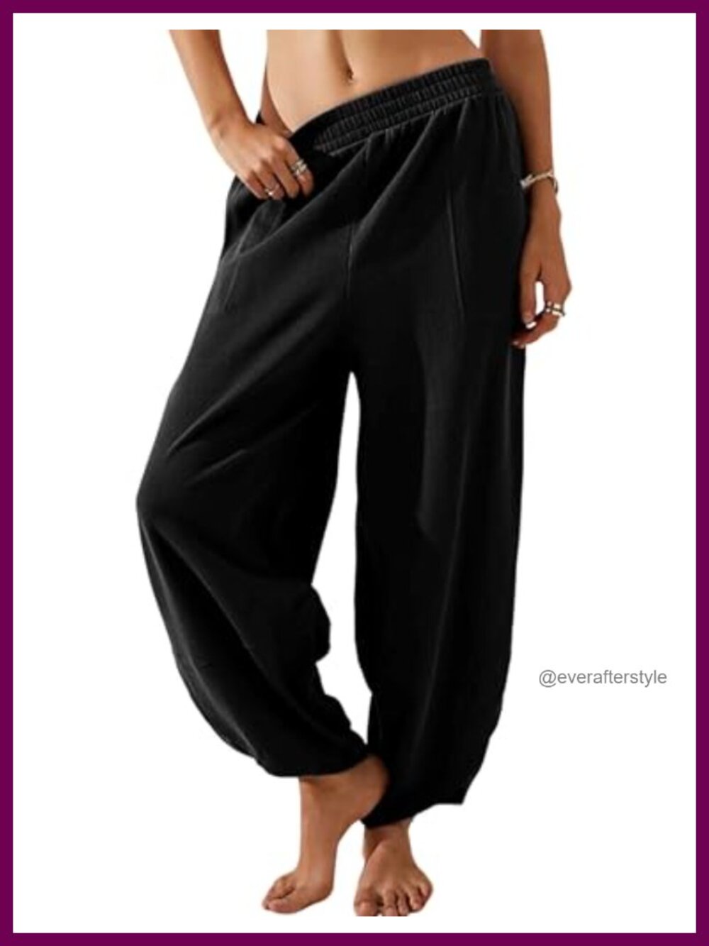 Women's Cotton Wide Leg Palazzo Pants Elastic Waist Loose Flowy Beach